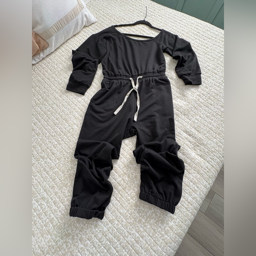 Le Lis Off-the-Shoulder Sweatshirt Jumpsuit Romper | Luxe Cotton Blend | M - Picture 5 of 15